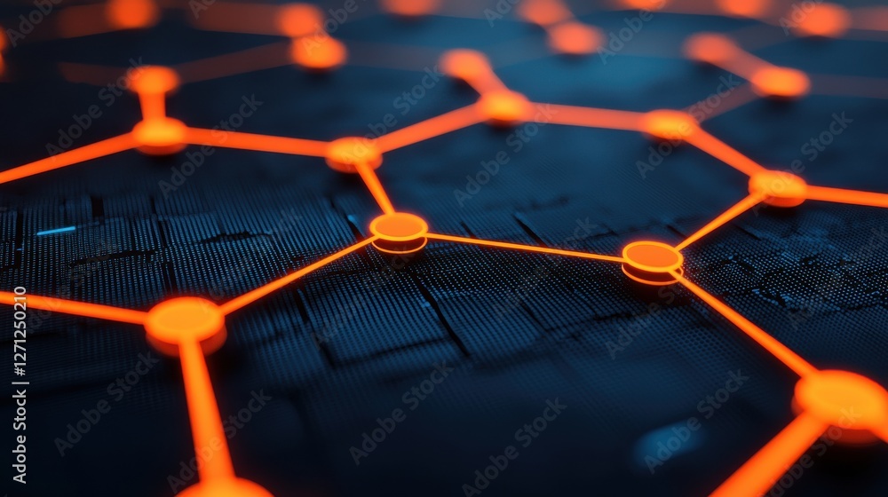 Poster background pattern infographic concept. glowing high tech circuit board pattern in dark environment