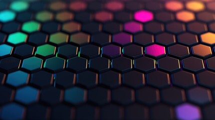 Obraz premium Background pattern infographic concept. Glowing Neon Hexagonal Grid Futuristic Abstract Digital Artwork
