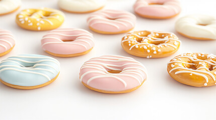  pastel white chocolate drizzled pretzels