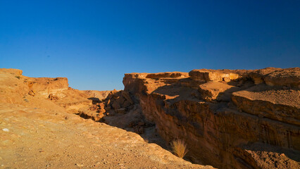 Obraz premium Lo spettacolare Canyon di Djebel Sidi Bouhlel dove sono state girate alcune scene di Star Wars, nella provincia di Tozeur, Tunisia
