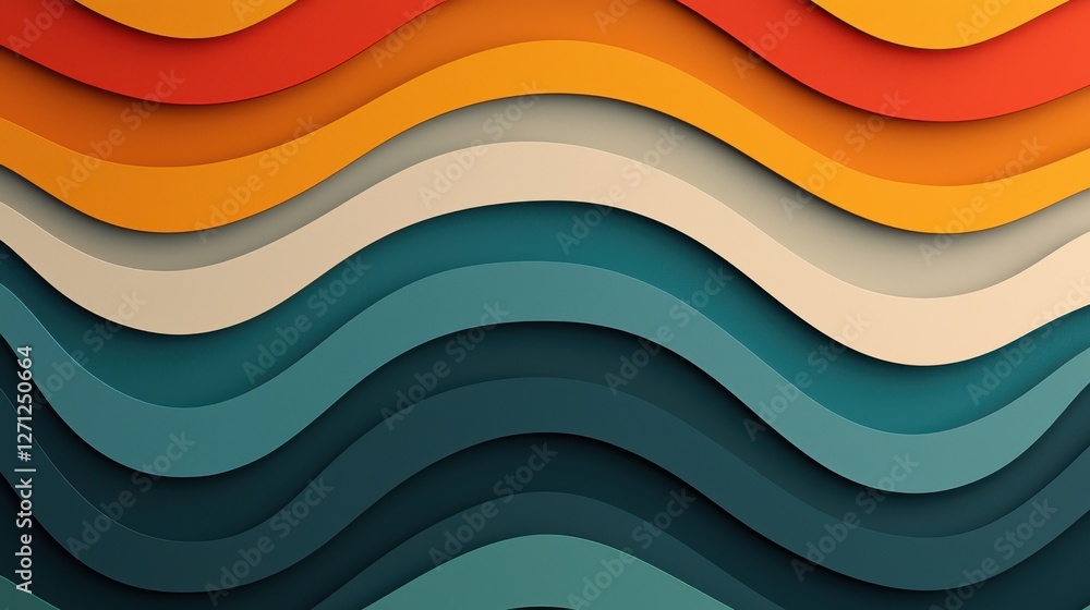 Poster background pattern infographic concept. mesmerizing organic wave pattern with earthy gradient colors