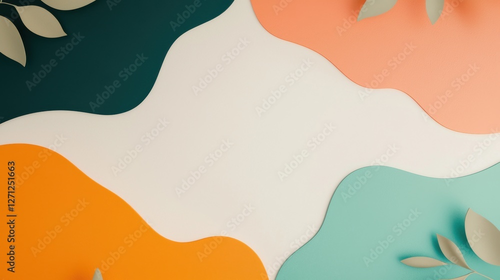 Poster background pattern infographic concept. organic curved shapes with vibrant earthy gradient tones abs