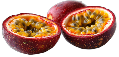 Solo Passion Fruit on White Background with High-Quality Macro Photography for Food Styling, Editorial, and Advertising Use