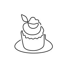 one line cupcake