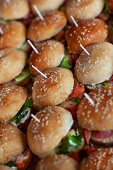 Close up of sandwiches on a buffet