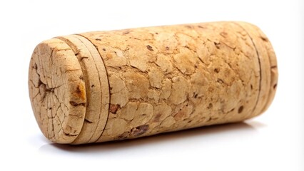 Wine Cork on White Background