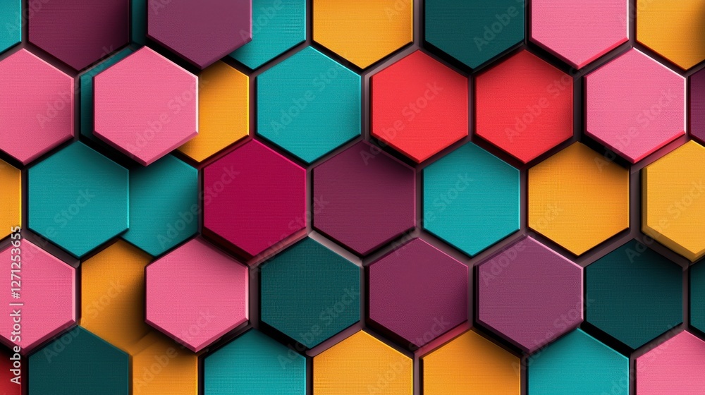 Poster background pattern infographic concept. vibrant hexagonal mosaic abstract geometric pattern for info