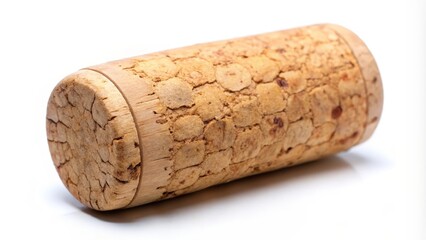 Wine Cork on White Background