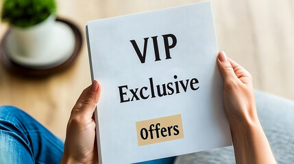 Exclusive vip offers for premium customers in a cozy setting promotional material indoor environment engaging perspective
