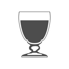 Vector sign of glass of wine isolated on white background