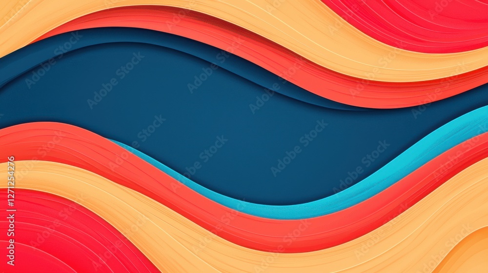 Aufkleber background pattern infographic concept. bold gradient waves with flowing circular motions in vibrant