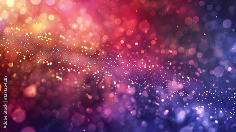 Poster Vibrant Abstract Background with Colorful Bokeh Effects and Soft Glowing Particles