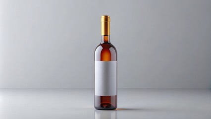 Wine Bottle Mockup, Blank Label, White Background