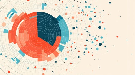 Background pattern infographic concept. Colorful Circular Data Points Infographic Abstract Design