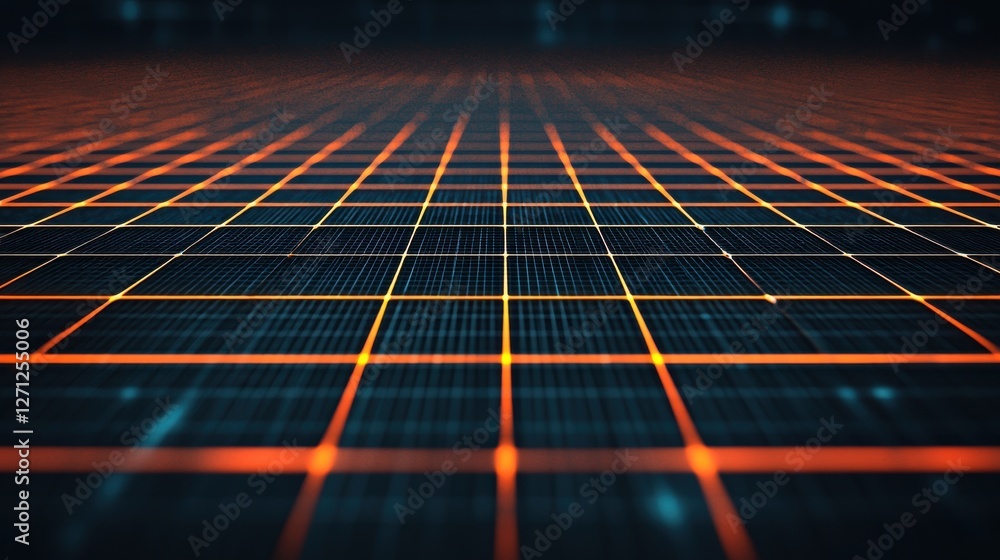 Poster background pattern infographic concept. glowing 3d grid abstract infographic with dynamic blue and o