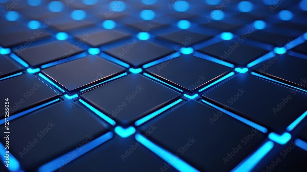 Poster background pattern infographic concept. glowing blue 3d grid lines abstract geometric futuristic bac