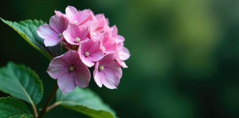 Fototapeta premium Wilted leaves of a hydrangea clinging to its stem, flower, plant