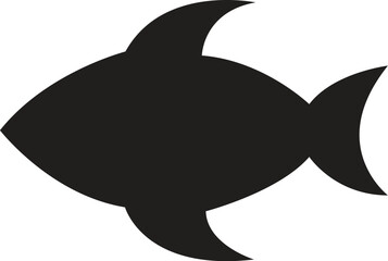 black fish vector icon for food apps and website 