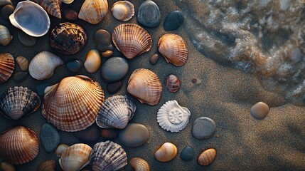 Fototapeta premium sea shells background