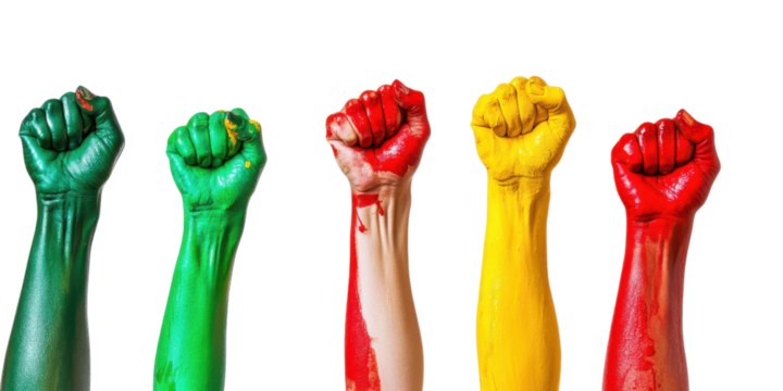 hands raised in the air,  juneteenth celebration