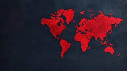 World Map Highlighting War Zones in a Dark and Broken Global Context