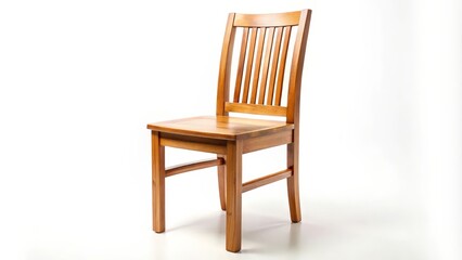 Wooden Chair on White Background