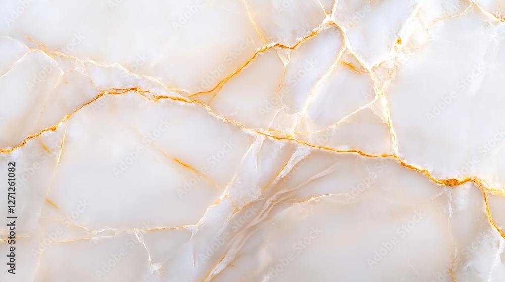 Leinwandbilder Elegant Light Marble Texture with Golden Veins and Subtle Patterns for Interior Design : Generative AI