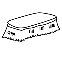 Cute cartoon hand drawn vector shoes brush coloring page.