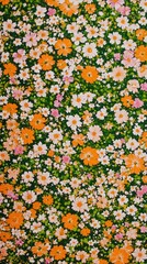 Vintage florals calico wallpaper pattern flowers background.