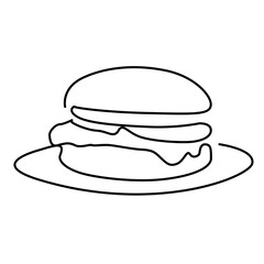 line art hamburger