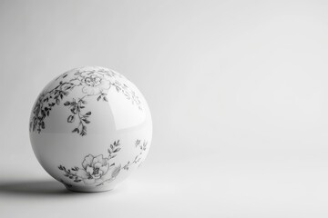 Handcrafted flower pottery sphere