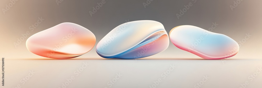 Aufkleber abstract organic-shaped forms with smooth gradient colors in 3d