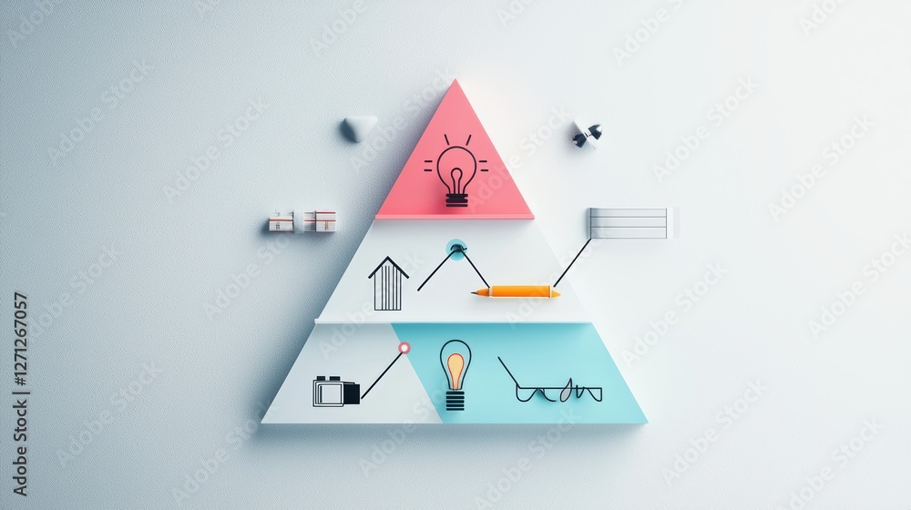 Poster a presentation slide with a triangular diagram illustrating the three key elements of a successful m