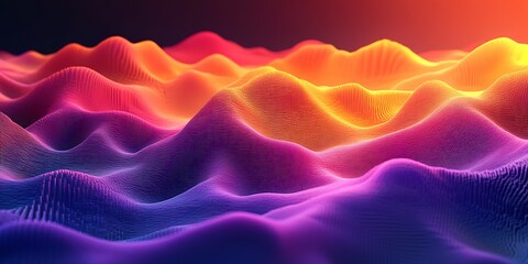 Obraz premium Abstract colorful wave landscape. Dynamic terrain. Possible use Background for design