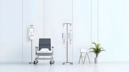 Fototapeta premium Modern Hospital Room Interior with Medical Equipment