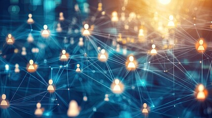 a background representing a digital ecosystem with interconnected elements.