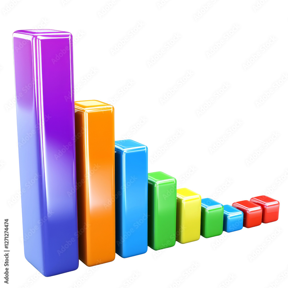 Poster 3d colorful bar graph representing data visualization and analysis