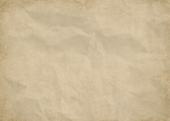 Vintage old crumpled paper background texture. Antique worn parchment sheet