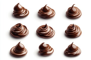 Gourmet chocolate swirls collection for dessert toppings and decorations