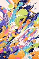 Fototapeta premium Abstract colorful paint splashes; vibrant background; design; graphic
