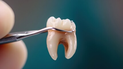 Close-Up of Realistic Tooth Model for Dental Education
