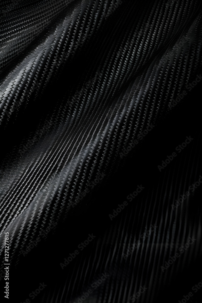 Poster close-up of textured black fabric with subtle patterns, showcasing depth and elegance
