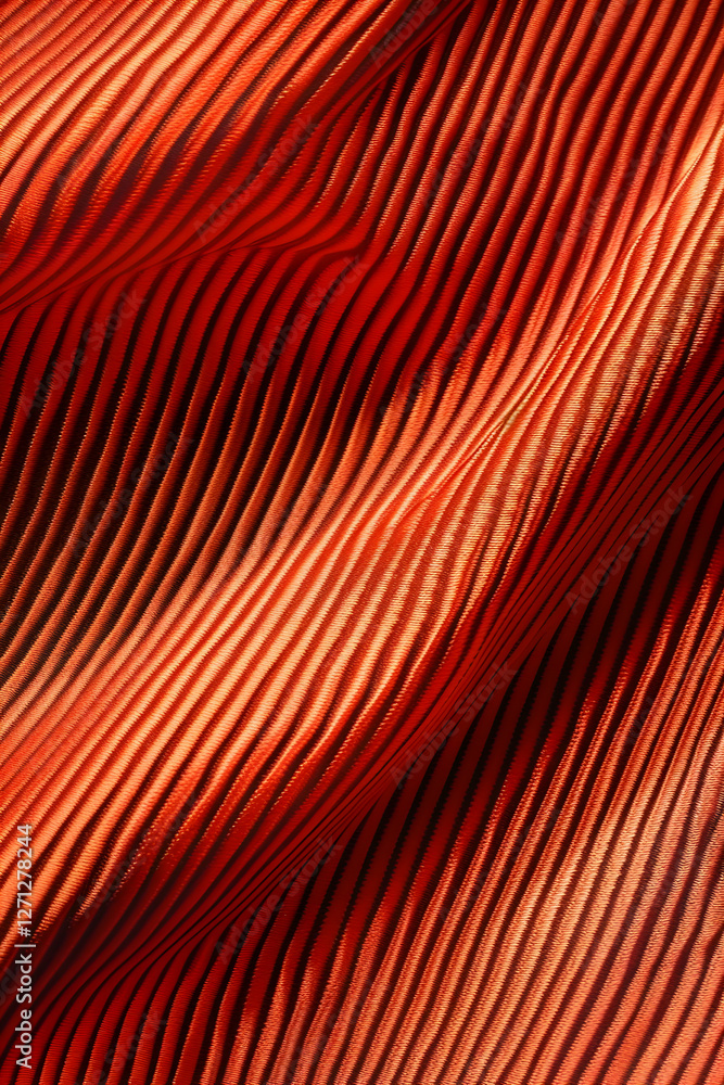 Poster abstract wavy texture in vibrant red and orange hues, creating a dynamic visual flow