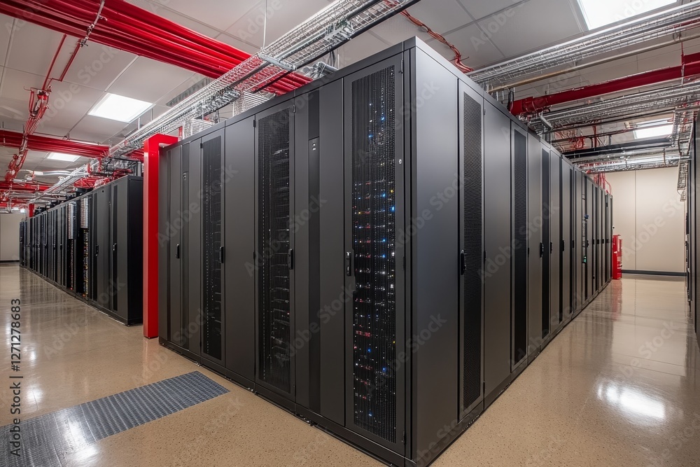Aufkleber modern server room featuring advanced technology and organized cabling for efficient data management