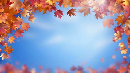 Background conceptual image with autumn leaves. Place for text

