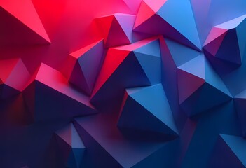 Obraz premium Colorful Abstract Geometric Triangle Pattern with 3D Shapes and Futuristic Design
