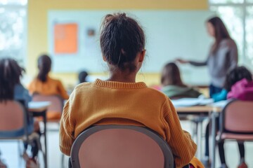 diverse classroom with students of different abilities learning together, with a teacher engaging everyone equally, inclusive school dei policy
