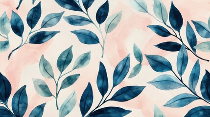 Background pattern leaf concept. Delicate Watercolor Foliage with Pastel Leaves Abstract Background for and Design