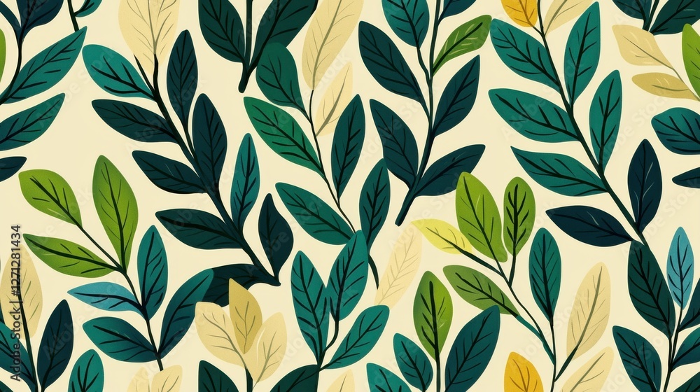 Poster background pattern leaf concept. elegant spring leaf pattern showcasing vibrant and lush green folia