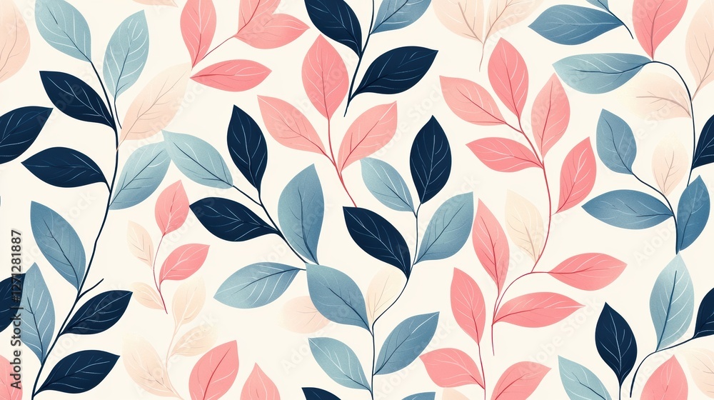 Poster background pattern leaf concept. minimalist botanical designs with simple leafy patterns in soothing